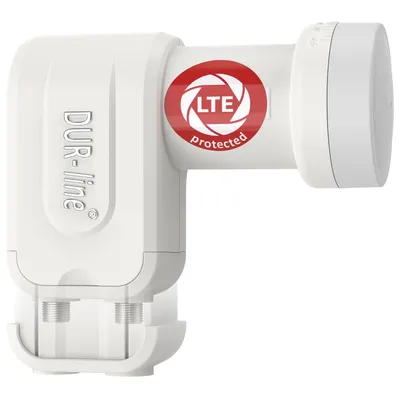 Produktbild von DUR-line +Ultra Twin LNB - 2 Teilnehmer weiß - mit LTE-Filter [ Test  *] 2-Fach, digital mit Wetterschutz, Full HD, 4K,