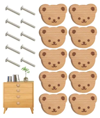 Productafbeelding van Decoratieve Ladeknoppen met Berenontwerp, Set van 10