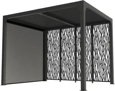 Image de Bâche pour pergola bioclimatique PER 24R30R BI avec rideau manuel et panneaux moucharabieh