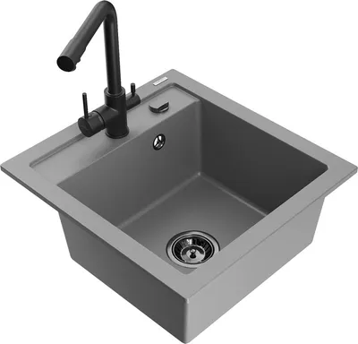 Produktbild von Mexen Vito 1-Becken-Granit-Spüle mit Mischbatterie Duero, Grau - 6503-71-671600-70-B