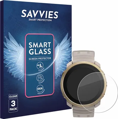 Produktbild von 3x Savvies Schutzglas Folie für Polar Vantage M3 9H Panzer Schutzfolie Glas Displayschutz klar transparent