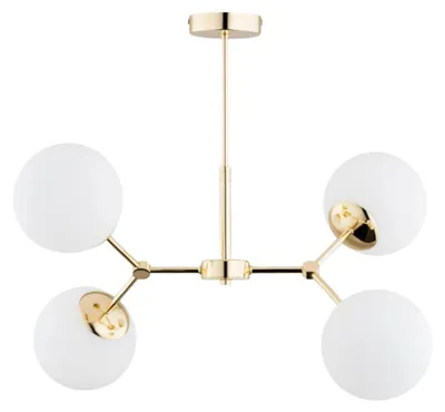 Immagine prodotto di Lampada a sospensione FOTON oro-bianca 4xE14x10W in vetro, dimensioni: 51x38x60 cm, IP20, Alfa
