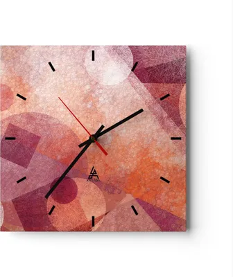 Produktbild von Wanduhr - Quadrat - Glasuhr - Abstraktion modern - 30x30cm - Schleichendes Uhrwerk - Lautlos - zum Aufhängen bereit - Dekoration Modern - Wanddekoration aus Glas - C3AC30x30-3763