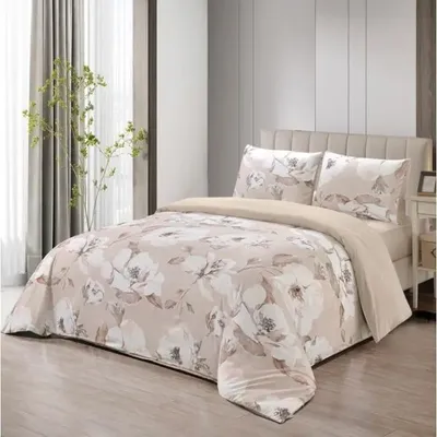 Image de Lavella set de parure de lit 240 x 220 cm 4 pièces microfibre polyester