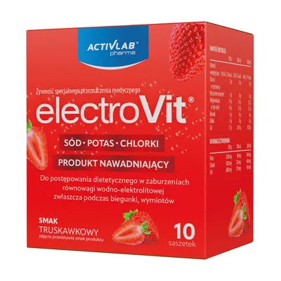 Produktbild von Activlab Pharma ElectroVit – Elektrolyte, Pulver für Rehydrationsgetränke, Erdbeere, 10 Beutel à 5 g