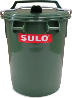 Produktbild von Systemmülleimer, Mülltonne, Mülleimer 35 Liter, rund, mit  Alu-Verschlussbügel, grün (35 Sulo grün)