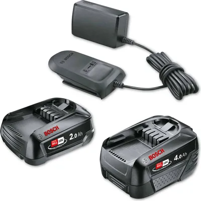 Image de BOSCH Home & Garden 1600A027U9 BOSCH Home & Garden Werkzeugakkus mit Ladegerät Starter-Set 18V Li-Ion 1x 2,0 + 1x 4.0 Ah