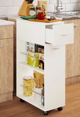 Produktbild von Tusal Küchenmöbel auf Rollen 1 Schublade weiß.