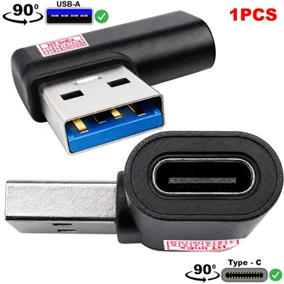 Produktbild von Typ-A Stecker auf USB 3.1 Typ-C Buchse aAdapter Konverter 90° Winkelstecker