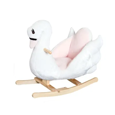 Produktbild von Schaukeltier mit Sicherheitsgurt Musik Schaukelpferd Schaukelspielzeug Spielzeug Wippe für Baby Kinder Kleinkinder ab 18 Monate Holz 60x32x55cm