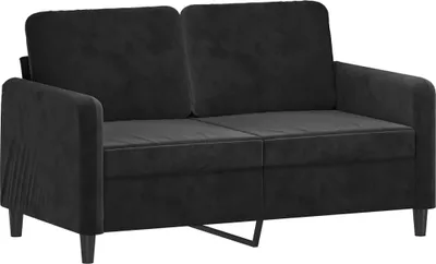 Zdjęcie produktu dla Sofa 2-osobowa, czarna, 120 cm, tapicerowana aksamitem