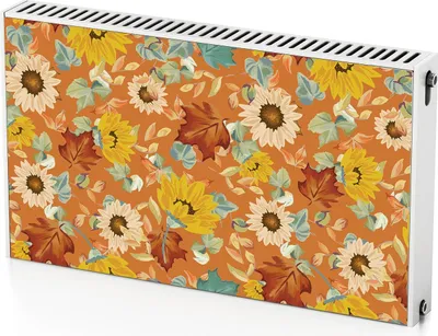 Produktbild von Herbstblumen – Magnetische Heizkörperabdeckung – 100x60 cm – Magnet Heizkörperabdeckung – 3D Würfel – Heizkörperverkleidung – Magnetische Wandverkleidung – Wetterfest