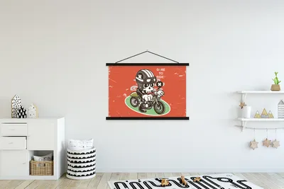 Produktbild von MuchoWow® Textilposter Vintage - Totenkopf - Motor 150x100 cm mit schwarzem Rahmen - Schlafzimmer