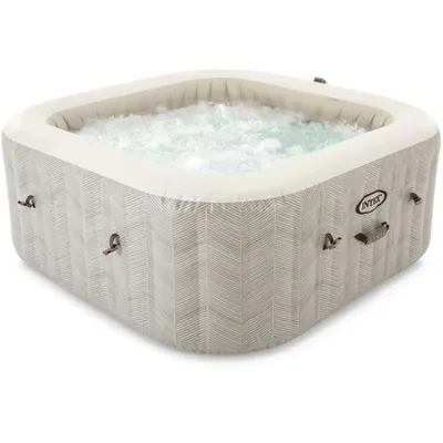 Produktbild von INTEX CHEVRON quadratisches aufblasbares Spa - 6 Plätze - 2x2m - Beige