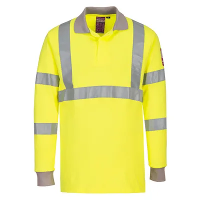 Produktbild von Portwest FR77 Flammhemmendes, antistatisches Warnschutz-Langarm-Polo-Shirt Yellow Gr. L