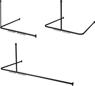 Produktbild von Famanu Duschvorhangschiene Chrom, 90 × 90 cm - Aluminium poliert