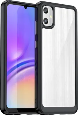 Image de Etui pour Samsung Galaxy A05 transparent, antichoc étui de protection en silicone TPU noir