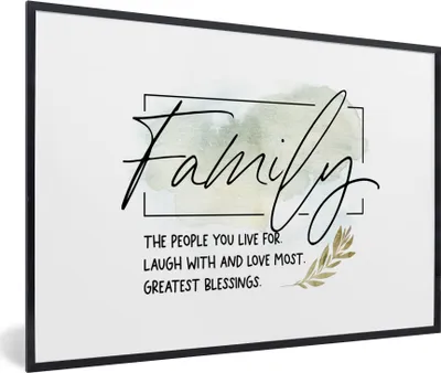 Produktbild von MuchoWow® Gerahmtes Poster Zitate - Sprichwörter - Familie 90x60 cm - Poster mit Schwarzem Bilderrahmen Wandposter Rahmen Foto Bilder - Fotorahmen - Foto-Plakat