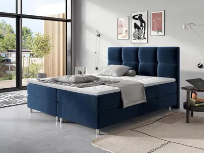 Obrázok produktu pre Boxspringová posteľ 180x200 CAMRIN - modrá + topper ZDARMA