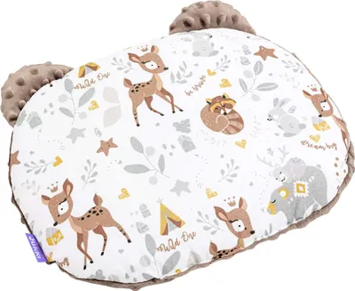 Produktbild von Magical Woodland & Mokka Minky Kissen Teddybär-Kopf 26x36cm