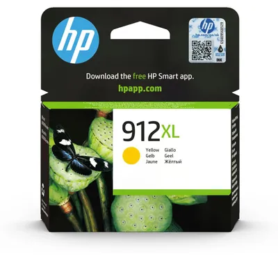 Zdjęcie produktu dla HP 912XL oryginalny wysokowydajny wkład atramentowy żółty, Wysoka (XL) wydajność, Żółty, Tusz na bazie pigmentu, 8,5 ml, 1 szt., Jednopak