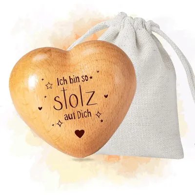 Image de Cœur en bois gravé de la phrase "Tu vas y arriver", idéal comme cadeau de motivation, porte-bonheur ou objet de décoration