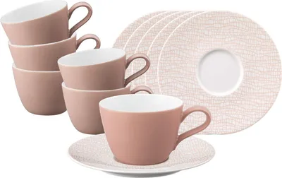 Produktbild von Seltmann Weiden Life Fashion Kaffeetasse mit Untertasse 6er Set - Posh Rose