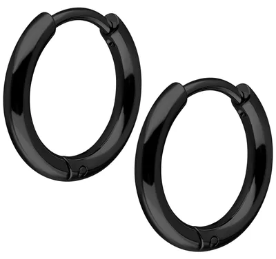 Produktbild von Wildcat Ohrringe - Little Hoops aus Chirurgenstahl 316L, Körperstelle: Ohr, Durchmesser: 11,0mm, Schwarz