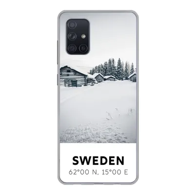 Produktbild von MuchoWow® Handyhülle Schutzhülle Hülle für Samsung Galaxy A51 5G Schweden - Schnee - Bäume Silikon Softcase Handy Hülle - Abbildung