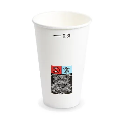 Produktbild von 250x Heiß- und Kaltgetränkebecher PappbecherMix/PE weiß 300ml Eichstrich Ø 80mm