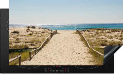 Produktbild von KitchenYeah© Herdabdeckplatte Meer - Sand - Australien , 91x52cm, Küche Deko, Glaskeramikkochfeld Herdabdeckung, Abdeckplatte fùr Kochfeld