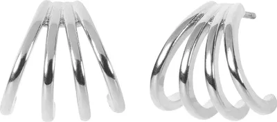 Produktbild von styleBREAKER Damen Hoops Ohrringe halbrund in 4-Teiliger Optik, Stecker, Creolen, Halbrunde Ohrhänger, Ohrschmuck 05090042