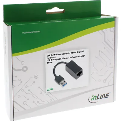 Image de InLine® câble adaptateur réseau USB 3.2, réseau Gigabit, USB-A