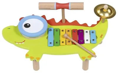 Obrázek produktu pro Hudební stanice Goki krokodýl s notovou knihou Hudební nástroj pro děti 61854