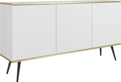 Produktbild von Kommode: Weiß mit Schwarzen Beinen, 160 x 85 x 39 cm