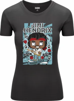 Obrázok produktu pre Diarbo dámske tričko s potlačou milovníka hudby Jimi Hendrix hudobný plagát tmavo šedá veľkosť S