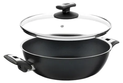Immagine prodotto di KOLIMAX COMFORT BLACK Padella da 26 cm con manici, con coperchio in vetro, alta