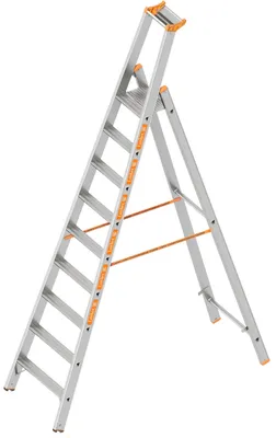 Produktbild von Layher Stufenstehleiter einseitig begehbar TOPIC 1064, 1064009