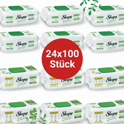 Produktbild von Sleepy Easy Clean Oberflächenreinigungstücher – 12x100 Anannas + 12x100 White Soap | Strahlende Sauberkeit