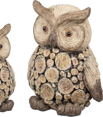 Produktbild von Dekofigur Eule WOOD RELIEF H. 18cm natur braun in Holzoptik Formano WA