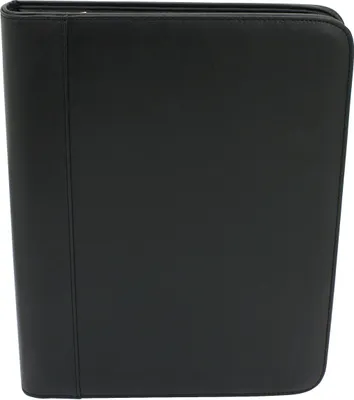 Produktbild von Friedrich Lederwaren Schreibmappe Polyurethaninkl. Schreibblock Tachenrechner 4xRingbuchmechanik A4 schwarz, 40002-2