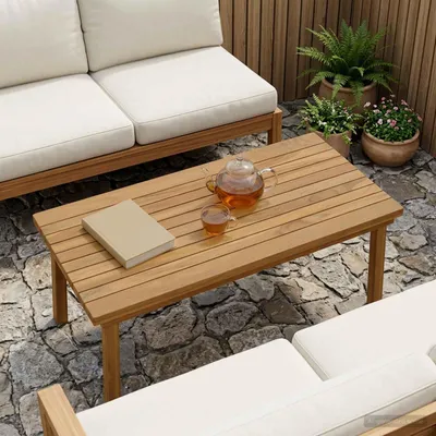 Produktbild von Tischplatte 80 x 40 x 3,5 cm Rechtwinklig Massives Teakholz