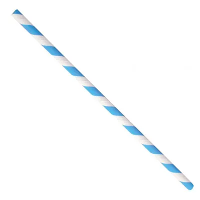 Produktbild von Trinkhalm aus Papier 100 Stück blau weiß