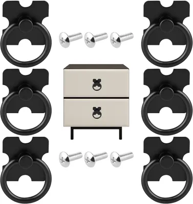 Imagen del producto de Pompillas vintage para muebles, 6 unidades, color , con tornillos, para armarios y cajones