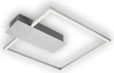 A modern LED ceiling light with a square frame and a decorative accent.