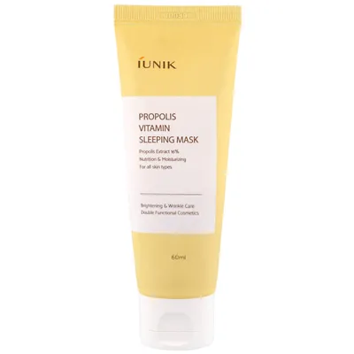 Zdjęcie produktu dla iUNIK Propolis Vitamin Sleeping Mask 60ml - Nawilżająco-regenerująca maska do twarzy na noc