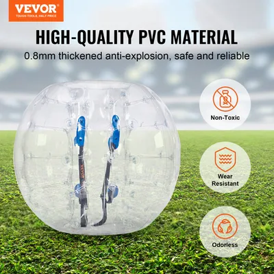 Produktbild von VEVOR Aufblasbarer Bumper Ball, PVC, Transparente Punkte, 1.2 m x 1.03 m, mit Griff und verstellbarem Schultergurt, 7.4 kg, HCPPQ-001