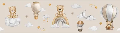 Produktbild von Sanders & Sanders selbstklebende Tapetenbordüre Bärchen Beige und Braun 10 x 500 cm