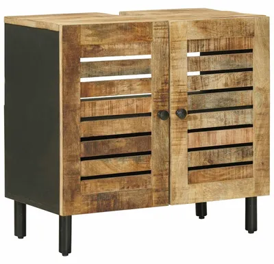 Image de Meuble sous-vasque vidaXL marron et noir 62 x 33 x 58 cm