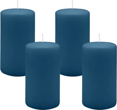 Produktbild von 4er Set Adventskranzkerzen Petrol Blau Ø 70 x 130 mm